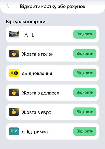 відкрити картку